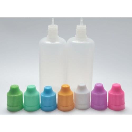 Empty PE 60ml Soft Plastic Dropper Bottle with Childproof Cap for E Liquid Eye Drop Vial 10pcs