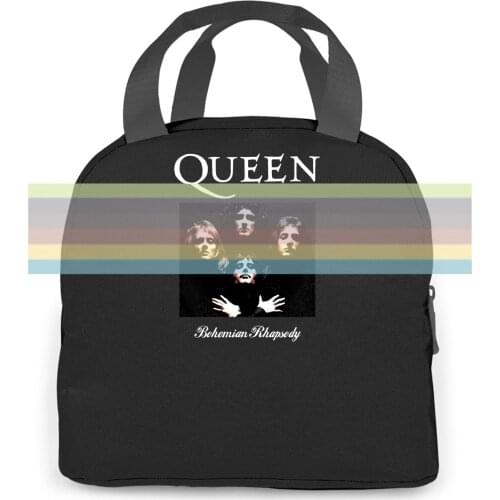 Queen Band , Bohemian Rhapsody , Freddie Mercury Brand Male Slim Fit women men Portable insulated lunch bag adult
