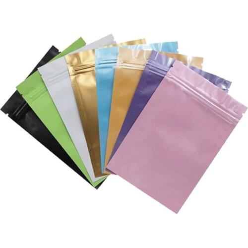 QuevinaPink/Gold/Green/black color Metallic Mylar ziplock bags flat bottom Black Aluminum foil zip lock plastic bags 5000pcs/lot