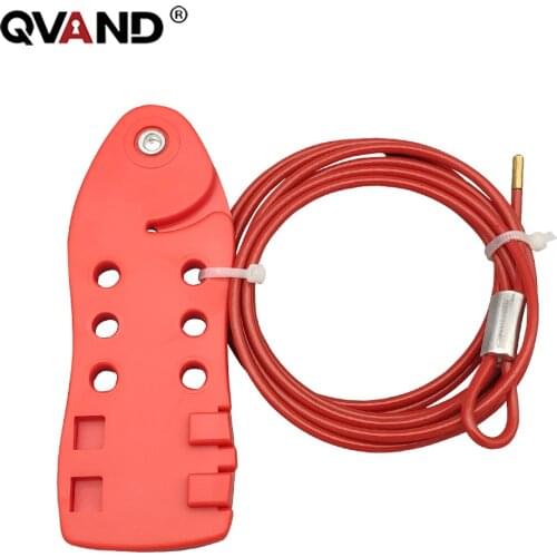 QVAND Economic Adjustable Steel Wire Security Fish-Shaped Cable Lockout with 3.8 Dia. 6 Padlock