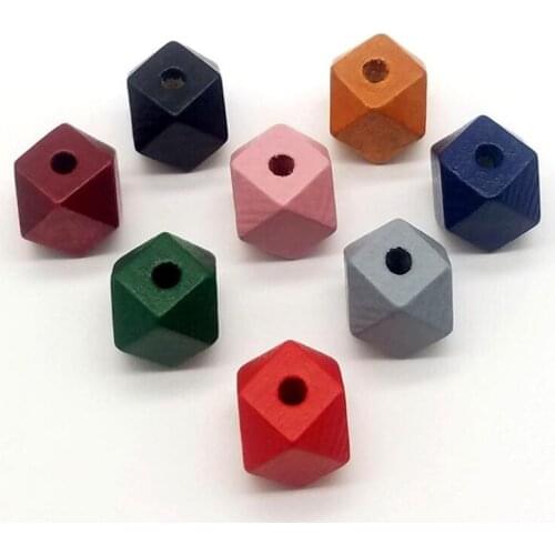 Colorful Wood Octagonal DIY Loose Bead Jewelery Accessory DIY Earrings Parts Earring Findings 12/14mm 20pcs y1248