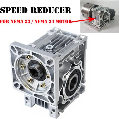 Speed Reducer Worm DC Motor Gearbox MRV030 NMRV040 7.5:1-100:1 Worm Gearbox Speed Reducer With Shaft Sleeve for NEMA 23 34 Motor