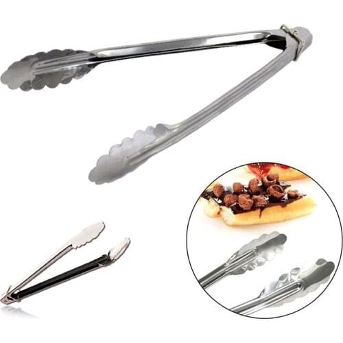Stainless Steel Food Tongs Kitchen Utensils Buffet Cooking Tool Anti Heat Bread Clip Pastry Clamp Barbecue Kitchen Tongs Steel
