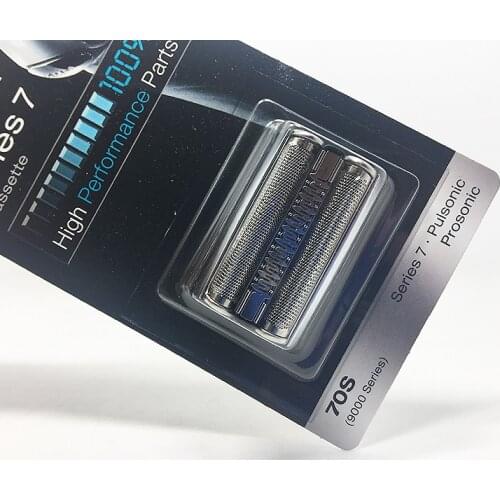 Silver 70S Foil & Cutter Head Cassette Fit For BRAUN Series 7 790cc-4 720-4 760cc-4 7865cc 7899 720/740/750/760 Razor Mesh Grid
