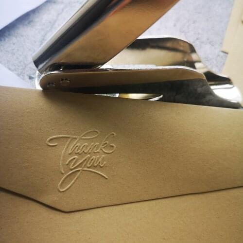 Thank you Embosser Stamp /Embosser Seal thank you handmade logo steel embossing stamp one full set merry christmas embossed