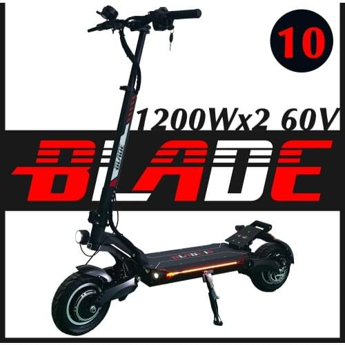 Blade 10 Electric Scooter 60V Dual Motor 2*1200W Top Speed 75km/h 10*3 inch Wide Tire E-scooter Blade10 Skateboard