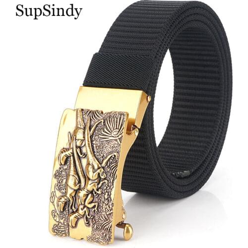 SupSindy Army military Men nylon belt metal automatic buckle Canvas Belts jeans waistband male strap casual sports Tactical belt