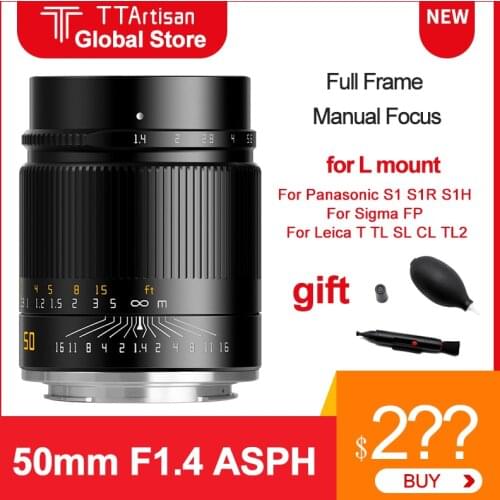 TTArtisan 50mm F1.4 ASPH Camera Lens for L mount For Panasonic S1 S1R S1H Sigma FP Leica T TL SL CL TL2 Camera MF Full Frame
