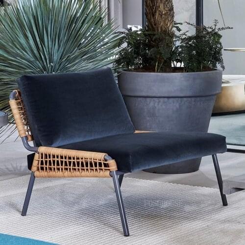 Outdoor Chairs Living Room Furniture Courtyard Sofa Leisure Sofa Chair Outdoor Villa Table Chair Anti-rust Balcony Rattan Chair