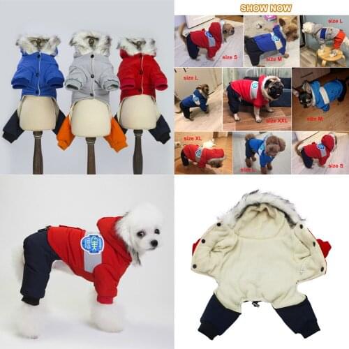 Pets Warm Dog Clothes Cotton Russia Winter Thicken Jumpsuit Hoodies Clothes for Small Puppy Dogs Clothing Hondenkleding Outfits