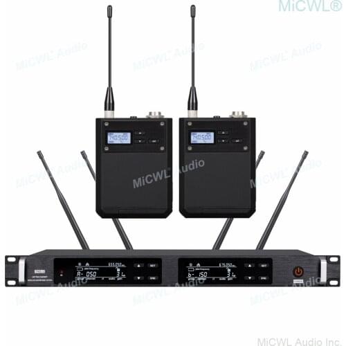 UHF 300 Channel True Diversity 2 BodyPack Digital Wireless Microphone System AD4D Dual Headset Stage Concert Karaoke Mics