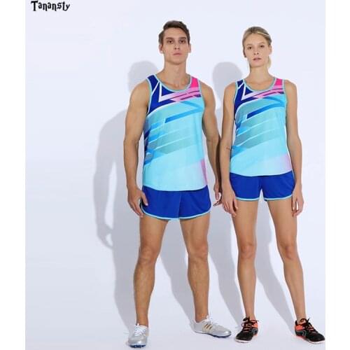 Women or Men Running Sets Women running track suit field Clothing summer Jogging Racing set kit Sport Suit quick dry Jogging Set