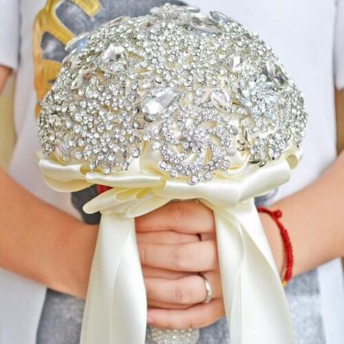 100% Handmade Rokkit Patchwork Silk Rose Wedding Flowers Bouquet For Brides Bridal Elegant Wedding Bouquets Accessories