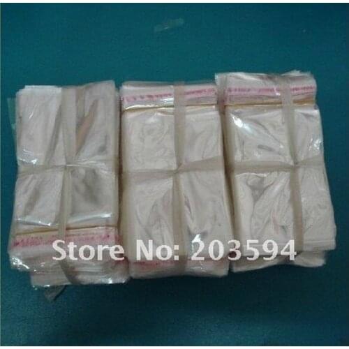 1000pcs/lot clear Jewelry Bag in size 5x14cm for Necklace packing with self adhesive seal