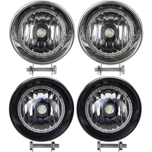 2PCS Motorcycle LED Passing Spot Light Fog Light Fog Lamp Angel Eye Light Headlight