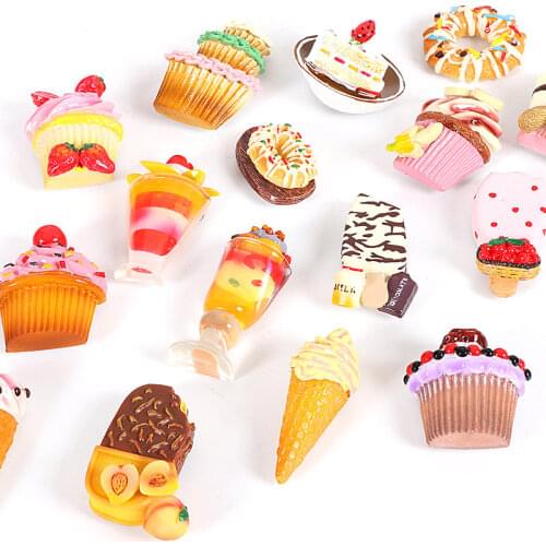 3D Strawberry Ice Cream Cake Bread Refrigerator Magnet Simulation 3D Fridge Magnet Sticker Kitchen Home Decoration Accessories