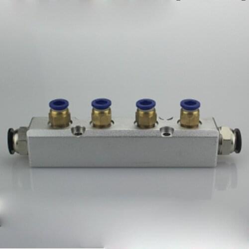 A Kit 30x30mm 4 Way Pneumatic Air Manifold Splitter With Push Fit Coupler