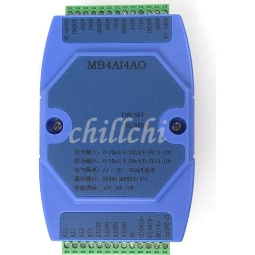 0-20MA/4-20MA/0-5V/0-10V 4 way analog input and 4 way analog output acquisition module MODBUS RS485