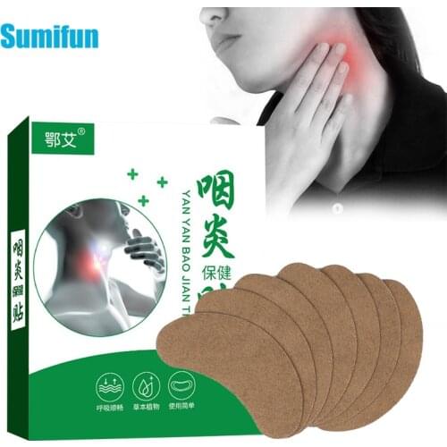 6pcs/box Sore Throat Relief Patch Medical Treatment Chronic Pharyngitis Dry Throats Halitosis Anti Inflammation Herb Plaster