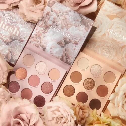 9 Colors/Set Rose Plate Eye Shadow Palette Nude Cherry Blossom Plate Bright Matte Pearlescent Earth Glitter Powder Eye Shadow