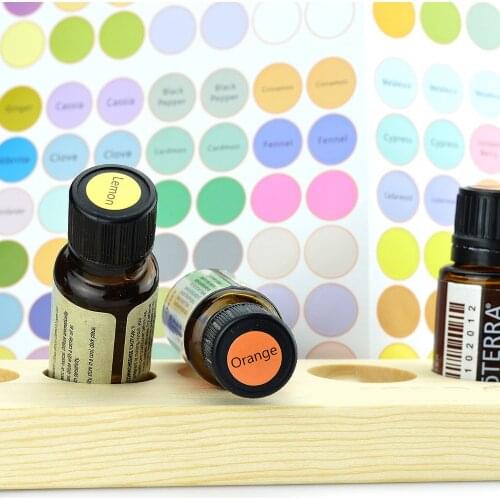 960pcs/5Sheet Colorful Round Stickers Pre-printed Essential Oil Bottles Cap Lid Label Tag Circle for Young Living Oils Organizer