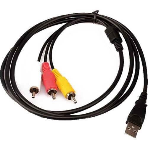 A Ausuky New 1.5M 5ft USB Male A to 3 RCA AV A/V TV Adapter Cord Cable Audio AV Cable -29