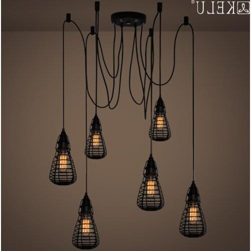 American Industrial Road Lamps Can Be Retro Clothing Store Coffee Hall Dining Room Chandelier Bar Iron Cage pendant lights