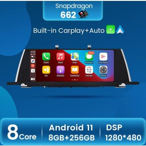 NEW Android 11 Qualcomm Snapdragon 662 8G+256G Car Multimedia Player for 5 Series F07 GT 2009-2016 CIC NBT Stereo Unit 4G DSP BT