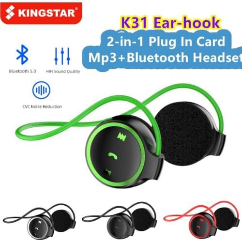 KINGSTAR K31 Wireless Headphones Bluetooth Earphones Ear Hook Noise Reduction HiFi Waterproof Sports Headset Support TF Card MP3