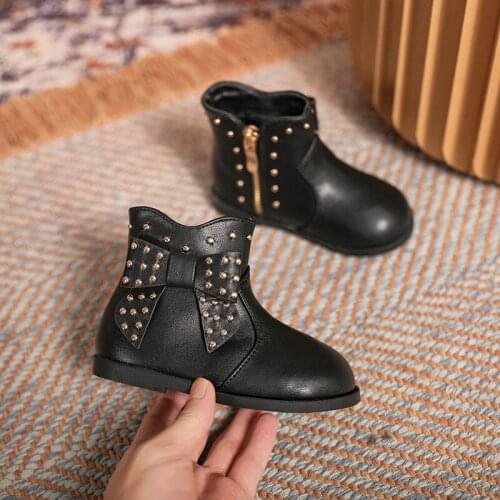 Girls Martin Boots 2021 Winter Autumn Little Princess Single Boots British Style Fashion Children Pockets Toddler Short Boots