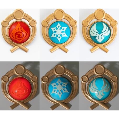 Genshin Impact Cosplay Yoimiya Sayu Kamisato Ayaka Kaedehara Kazuha Costume Badge Brooch Pin Eye of God Accessory Prop