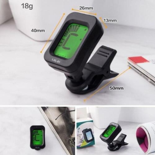 LGL-01 Guiter Tuner Digital Clip-on Electric Guitar Accessories Sensitivity Clip High Ukulele Rotating Guitar Foldable Tune G3L4