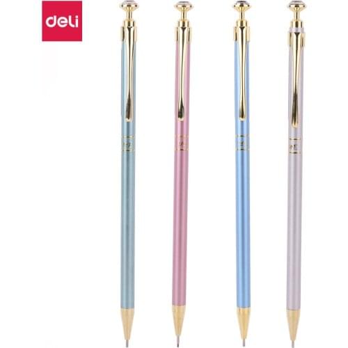 Deli 0.5mm Mechanical Pencil Cute Crystal Metal Mechanical Pencil 0.7mm Kawaii Stationery for School Office Supplies Wholesale
