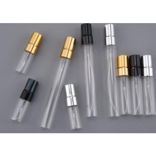 Travel Portable 3ML 5ML 10ML Empty Glass Refillable Perfume Bottle With Aluminum Atomizer Free Shipping LX2878