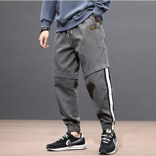 Men Jeans Loose Fit Spliced Designer Cargo Pants Fashion Streetwear White Stripe Designer Hip Hop Jeans Men Joggers Pants Hombre