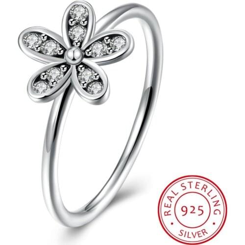 Hermosa Cubic Zirconia Flower Style Rings Charms Ring Size 6/7/8 PDRSVR153 Wholesale Womens Jewelry