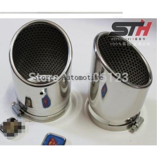 Chrome Exhaust Muffler Tip End Pipe 2PCS For Q5 A4L A3 A5 2008 2009 2010 2011 2012 2013 Stainless steel