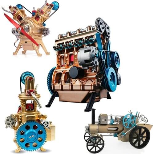 Saturn Cultural Craftsman Mechanically Assembles Toy Car Engine Situated Metal with Difficult Adult Simulation Model