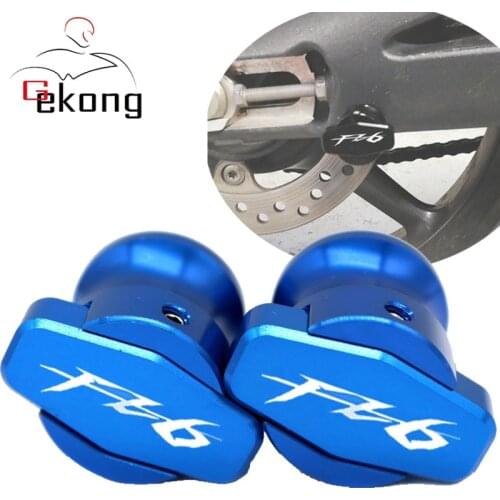 M6 For Yamaha FZ6 FAZER FZ6R 2004-2015 2011 2012 2013 2014 Motorcycle CNC Aluminum Swingarm Spools Sliders Stand with logo