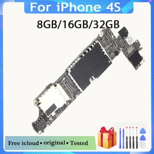 Unlocked for iphone 4 4g 4s Motherboard with Full Chips 8GB 16GB 32GB 64GB Logic Board for iphone 4 4s mainboard
