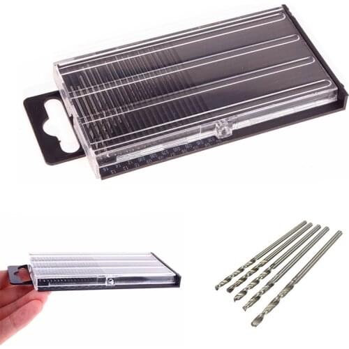 Durable 20 Pcs/Set Mini Micro HSS Twist Drill Bit Set 0.3mm-1.6mm Model Craft With Case Power Hand Tools #71961
