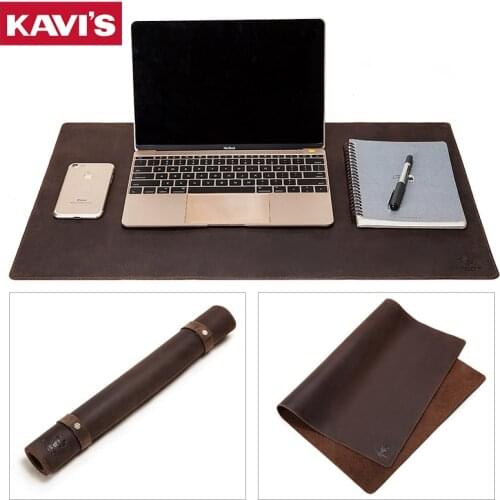 KAVIS 2020 Cowhide Leather Desk Mat Computer Mousepad Portable Office Protection Mouse Pad Gamer Keyboard Table Cover for Laptop