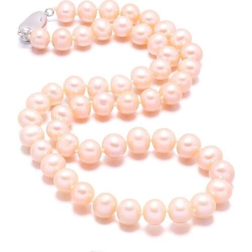 New 8-9mm Potato-shaped Pearl Necklace Tri-color Simple for DIY jewelry best birthday gift Chain Length 45cm