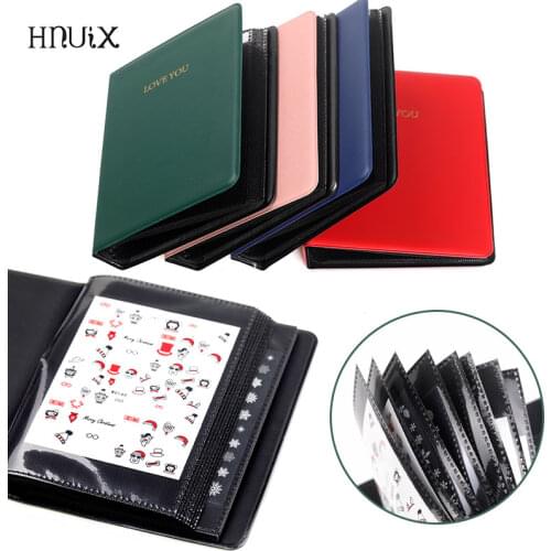 16 Pages /32 Slots 3D Nail Sticker Water Decal Collection Albums Storage Holder Nail Sticker Holder Nail Art Tools Showing Book