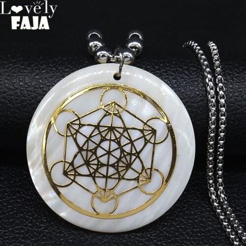Yoga Hindu Buddhism Tree of Flower Shell Stainless Steel Chain Necklace Women Gold Color Necklace Jewelry cadenas mujer N19098