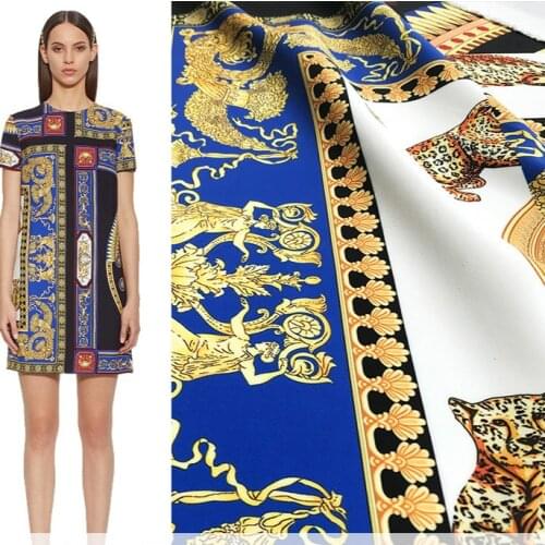 148 cm wide fine twill fabric brand digital printing fabric meter fashion dress handmade DIY fabric wholesale cloth