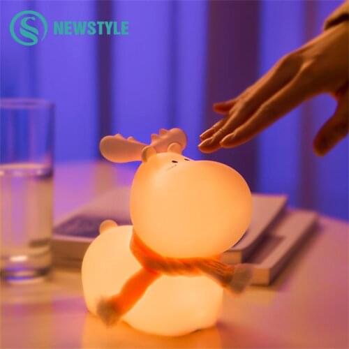 USB Rechargeable LED Night Light For Kids Children Baby Cute Night lights Lamp Nightlight Silicone Touch Sensor Bedside Bedroom