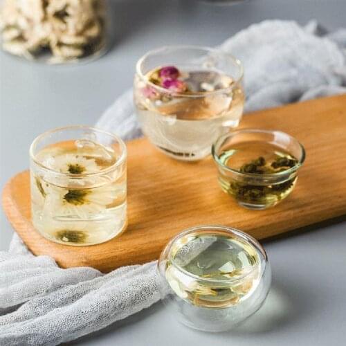 1pc Heat-Resistant Transparent Tea Cup Multi-Use Double Wall Insulated Espresso Glass Coffee Glass Tea Cup Tea Accessories