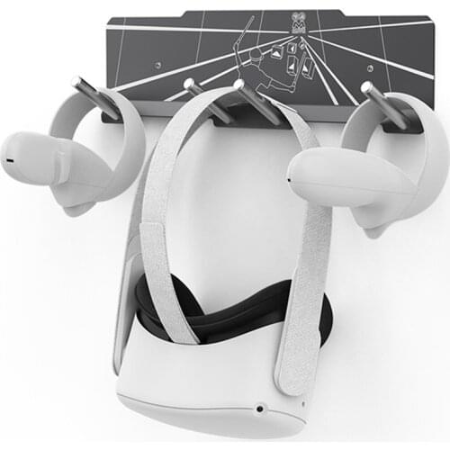 Universal Space-saving Wall-mounted Metal Hanging Bracket Storage Hook Hanger for Oculus Quest 2/ Quest 1/Rift S VR Headset