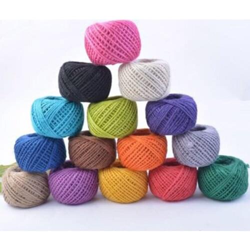 22 colors 50m/2mm Natural Jute Rope Handmade DIY Craft Cord Decorative Rope Colorful Home Decorations